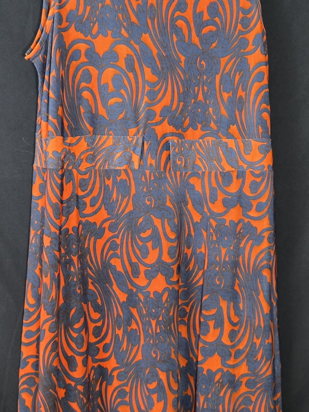 Woman's Orange and Gray Patterned Dress #614